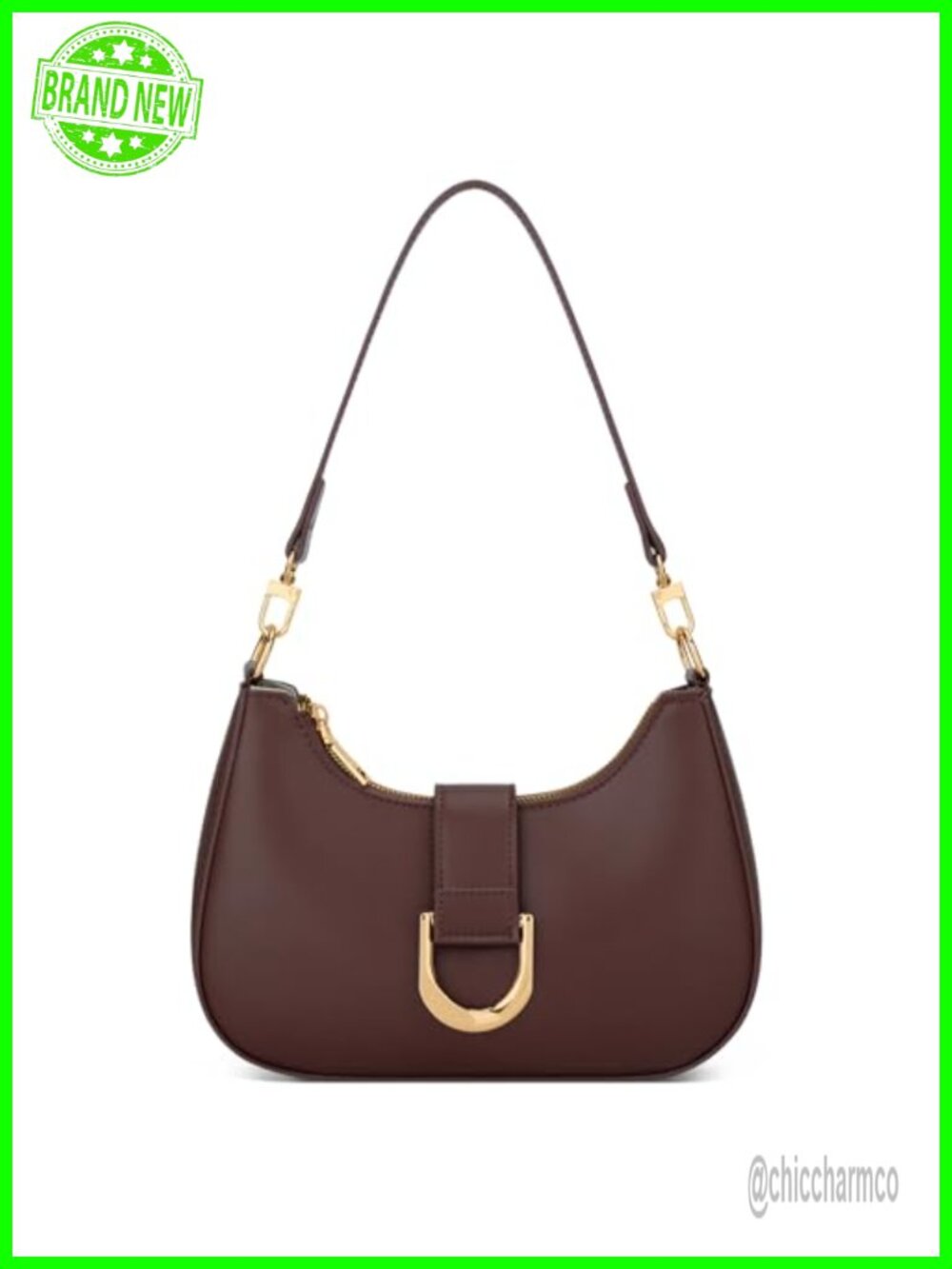 Crescent Shoulder Bag Faux Leather PU Vegan Crossbody Purse Removable Strap